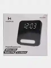 Черный радиочасы с будильником Harper HCLK-2060, повторный сигнал, AM и FM-диапазон,LED-подсветка