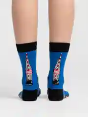 Синий носки женские Cola Socks, с принтом