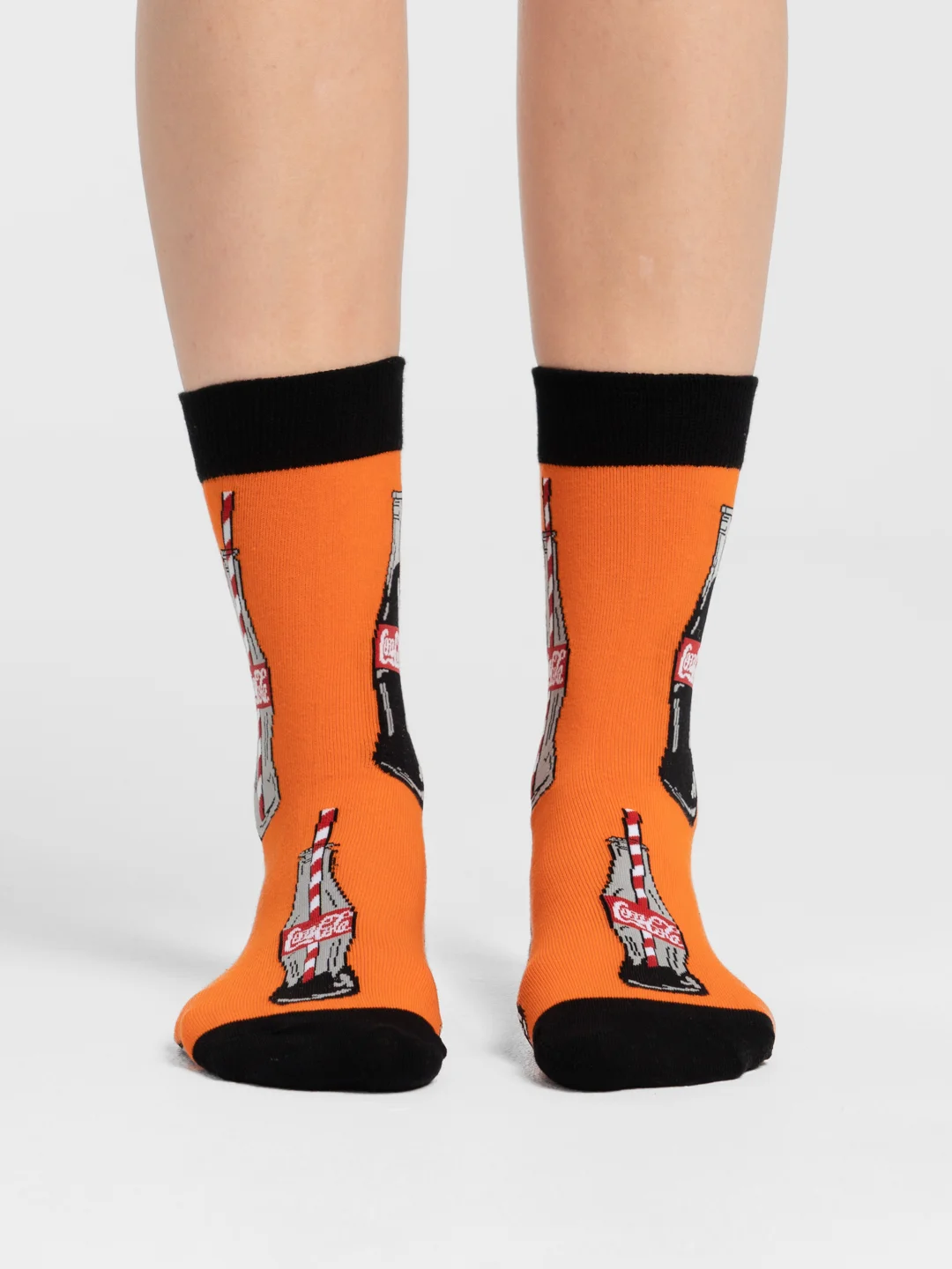 Оранжевый носки женские Cola Socks, с принтом