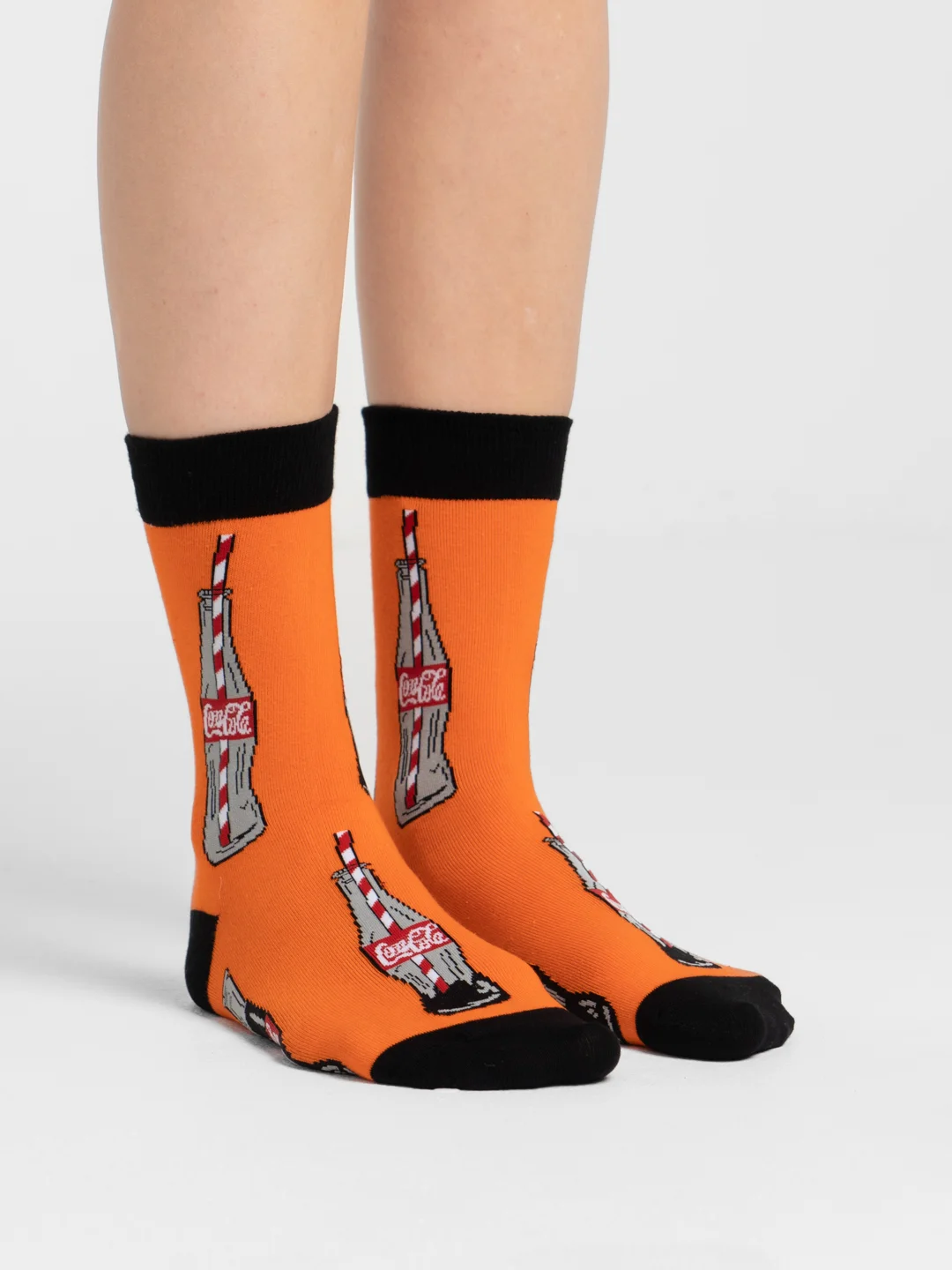 Оранжевый носки женские Cola Socks, с принтом