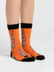 Оранжевый носки женские Cola Socks, с принтом