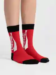 Красный носки женские Cola Socks, с принтом