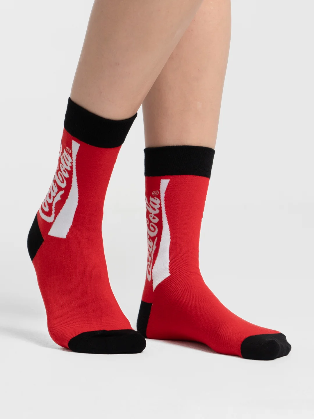 Красный носки женские Cola Socks, с принтом