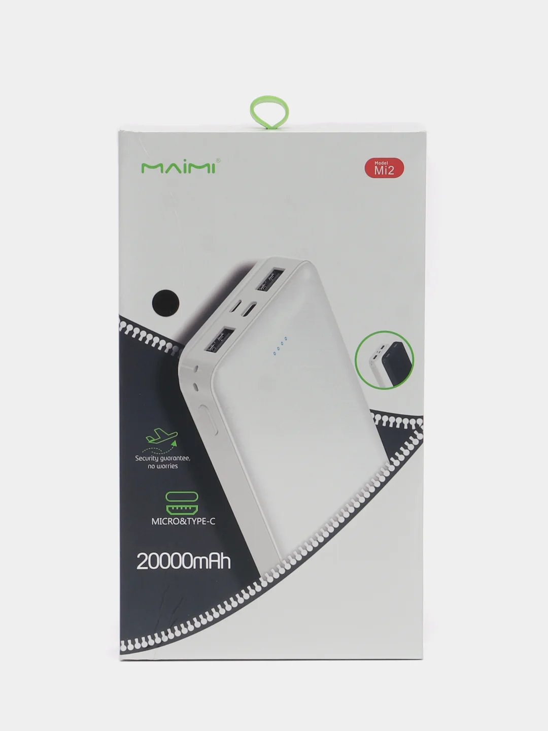 Черный портативное зарядное устройство PowerBank 20000 mAh