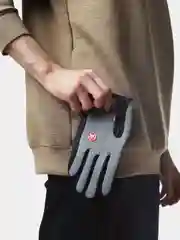 Серый перчатки спортивные сенсорные