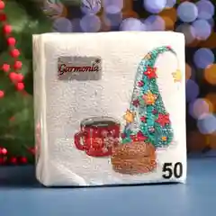 Алый салфетки новогодние бумажные 24х24 см/ 100 шт/ 50 шт/