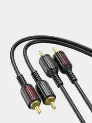 Аудиокабель 2xRCA - 2xRCA Borofone BL13 1.5 м, круглый, кабель тюльпан, аудио переходник