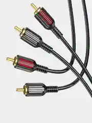 Аудиокабель 2xRCA - 2xRCA Borofone BL13 1.5 м, круглый, кабель тюльпан, аудио переходник