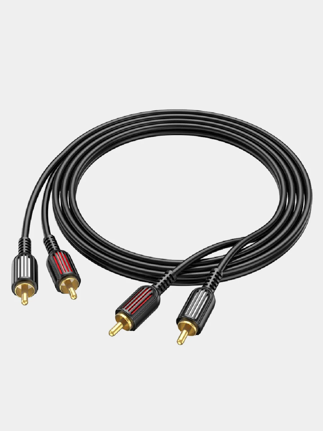 Аудиокабель 2xRCA - 2xRCA Borofone BL13 1.5 м, круглый, кабель тюльпан, аудио переходник