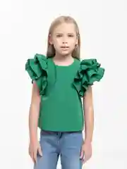Зеленый блузка для девочки, праздничная, нарядная,школьная