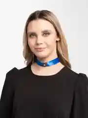 Синий меланж чокер широкий