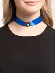 Синий меланж чокер широкий