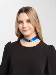 Голубой чокер широкий