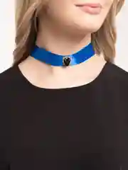 Голубой чокер широкий