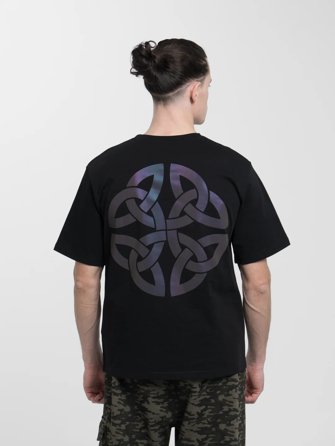 Белый футболка Foofayka мужская оверсайз со светоотражающим принтом "Celtic"