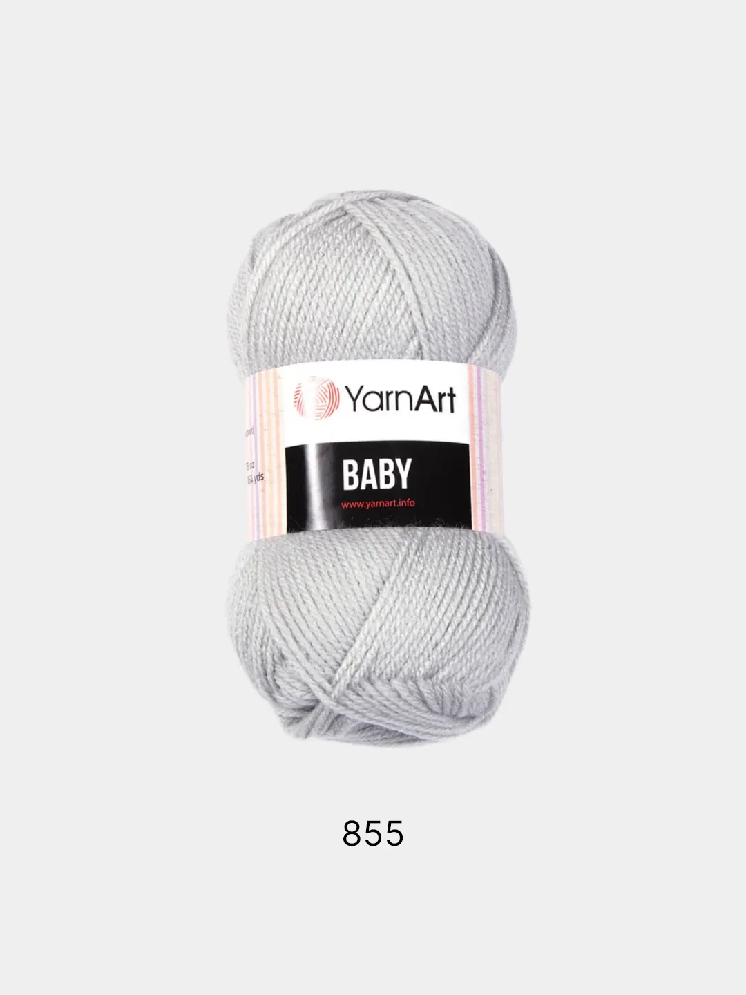 Серый меланж пряжа YarnArt "Baby", 50г, 150м, 100% акрил