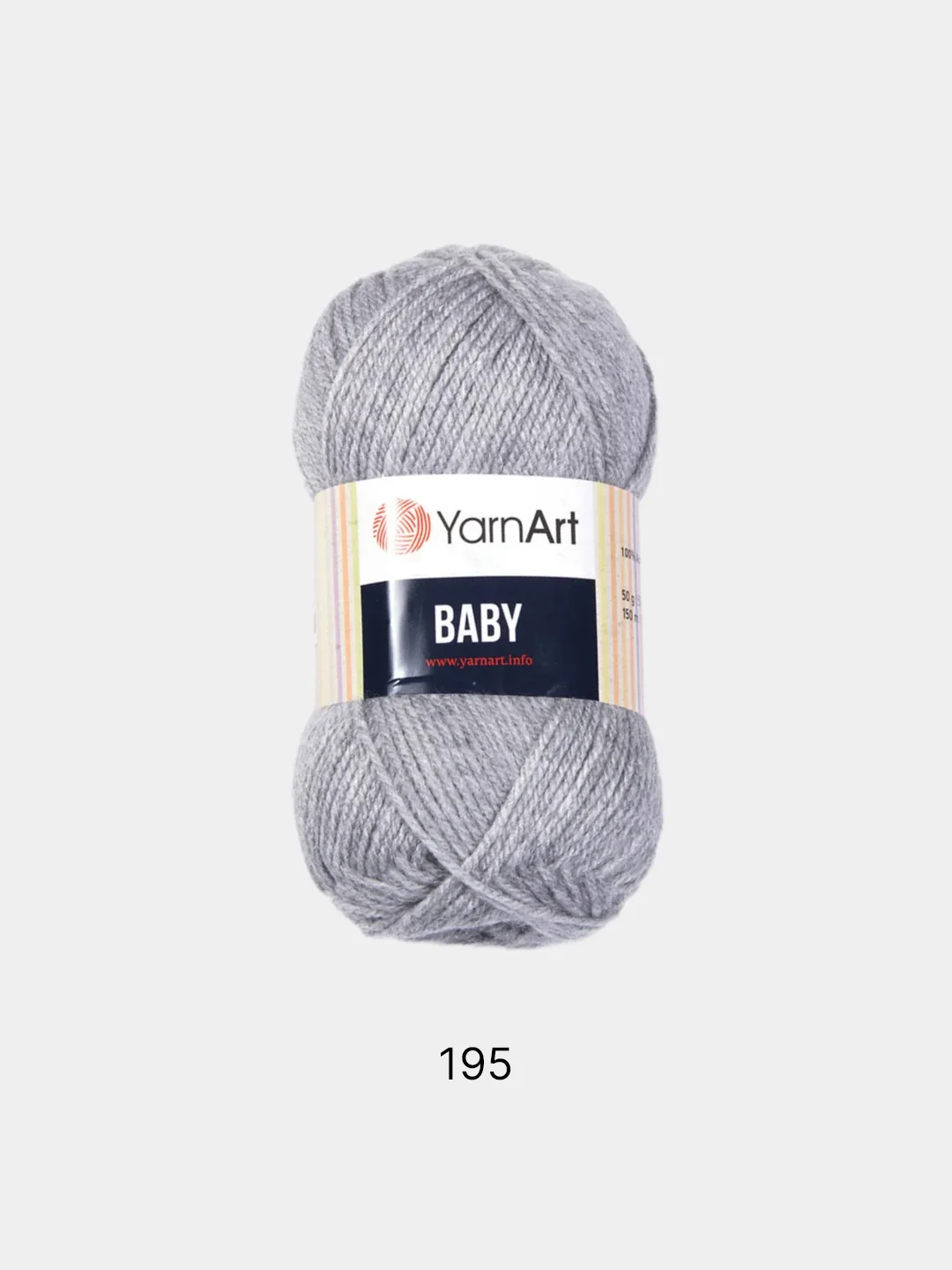Серый пряжа YarnArt "Baby", 50г, 150м, 100% акрил