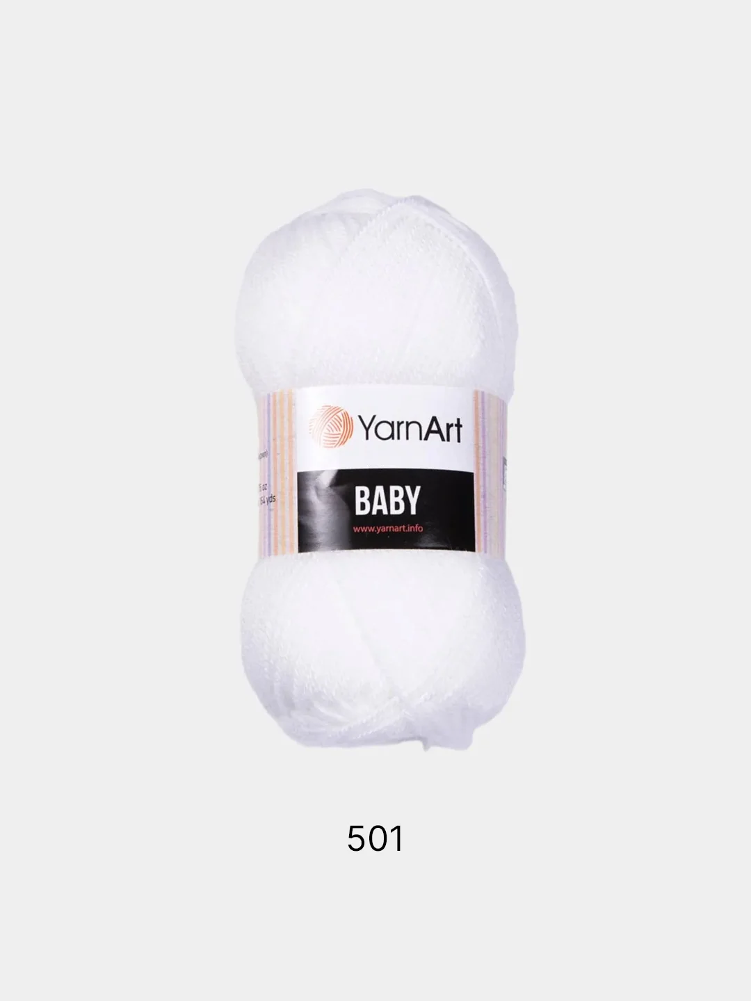 Белый пряжа YarnArt "Baby", 50г, 150м, 100% акрил