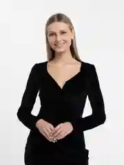 Черный платье женское вечернее, бархатное