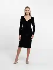 Черный платье женское вечернее, бархатное