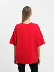 Красный футболка женская, оверсайз