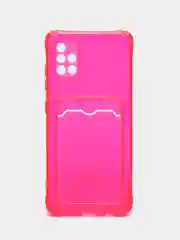 Розовый чехол с карманом для iPhone 11, Samsung A12, A51, A52, iPhone, цветной, с защитой камеры