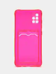 Розовый чехол с карманом для iPhone 11, Samsung A12, A51, A52, iPhone, цветной, с защитой камеры