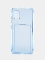 Голубой чехол с карманом для iPhone 11, Samsung A12, A51, A52, iPhone, цветной, с защитой камеры