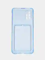 Голубой чехол с карманом для iPhone 11, Samsung A12, A51, A52, iPhone, цветной, с защитой камеры