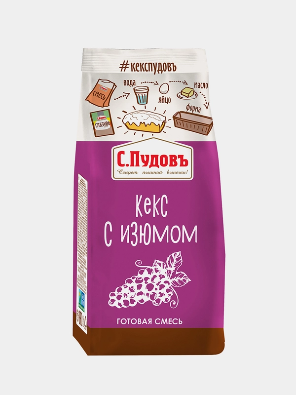 Смесь для выпечки С.Пудовъ "Кекс с изюмом", 300 г