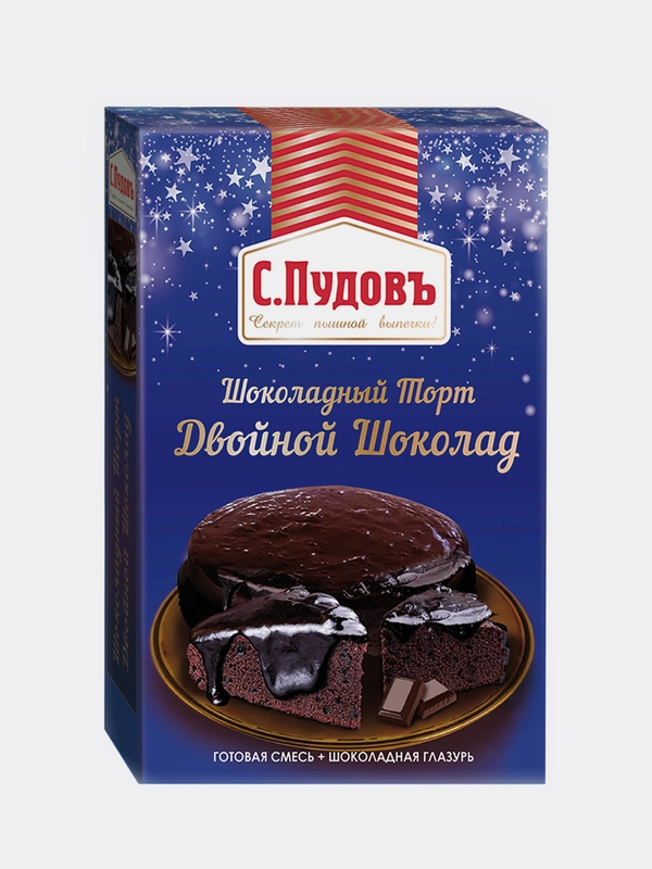 Смесь С.Пудовъ "Шоколадный торт - Двойной шоколад", 0,49 кг