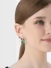 Зеленый серьги бабочки со стразами