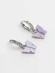 Лавандовый серьги бабочки со стразами