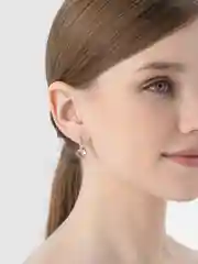 Розовый серьги с цирконом