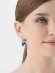 Синий серьги бабочки со стразами