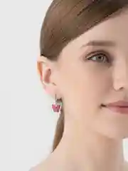 Багровый серьги бабочки со стразами