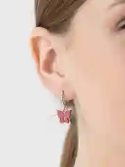 Багровый серьги бабочки со стразами