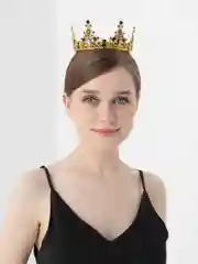Золотой диадема, корона со стразами