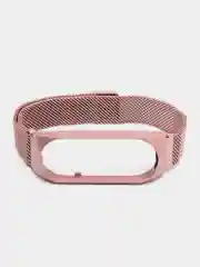 Розовый металлический ремешок для смарт часов  Xiaomi Mi Band 5, 6