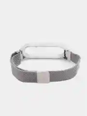 Серебряный металлический ремешок для смарт часов  Xiaomi Mi Band 5, 6