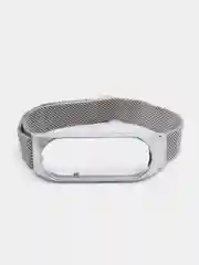 Серебряный металлический ремешок для смарт часов  Xiaomi Mi Band 5, 6