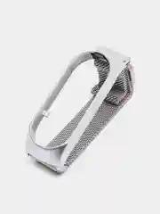 Серебряный металлический ремешок для смарт часов  Xiaomi Mi Band 5, 6