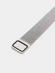 Серебряный металлический ремешок для смарт часов  Xiaomi Mi Band 5, 6