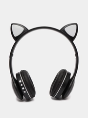 Беспроводные Bluetooth наушники с кошачьими светящимися ушками/ Cat Ear VZV-23M (черные)