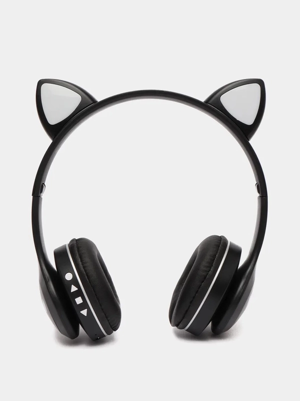 Беспроводные Bluetooth наушники с кошачьими светящимися ушками/ Cat Ear VZV-23M (черные)