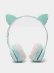 Бирюзовый беспроводные Bluetooth наушники с кошачьими светящимися ушками
