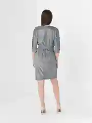 Серый платье женское вечернее, с люрексом, plus-size