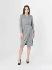 Серый платье женское, вечернее, с люрексом