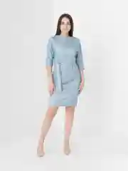 Голубой платье женское вечернее, с люрексом, plus-size