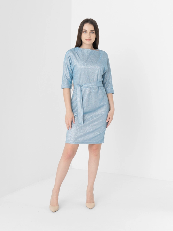 Платье женское вечернее, с люрексом, plus-size